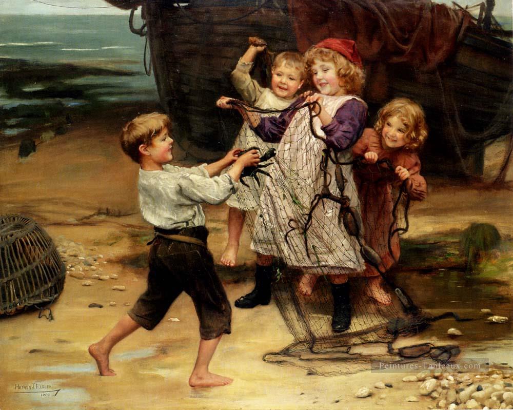 Les jours Catch enfants idylliques Arthur John Elsley Peintures à l'huile